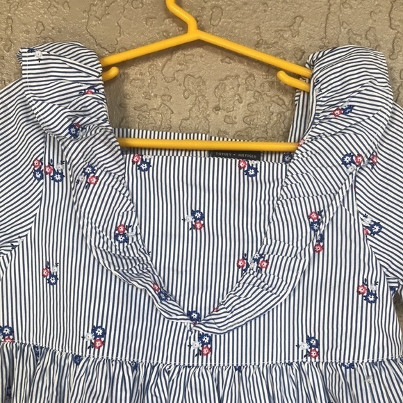 Tommy Hilfiger Floral Stripe Print Tunic Top - Picture 2 of 11